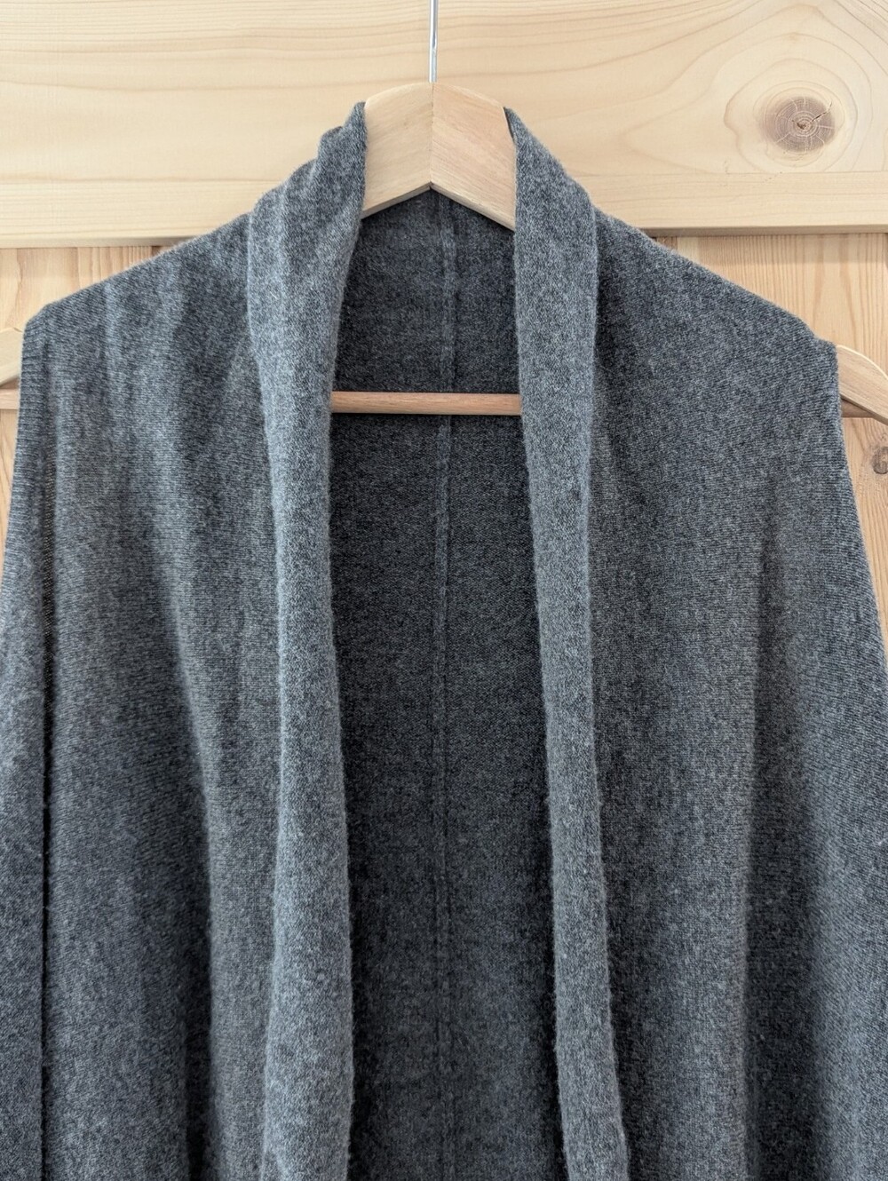 Gray Wool Cashmere Waterfall Vest - Picture 3 of 7